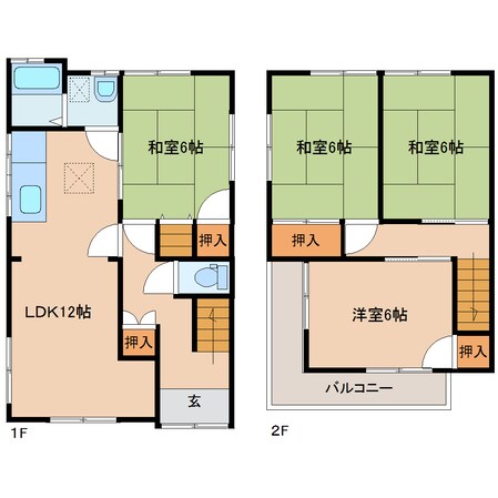 大輪田駅 徒歩5分 1-2階の物件間取画像